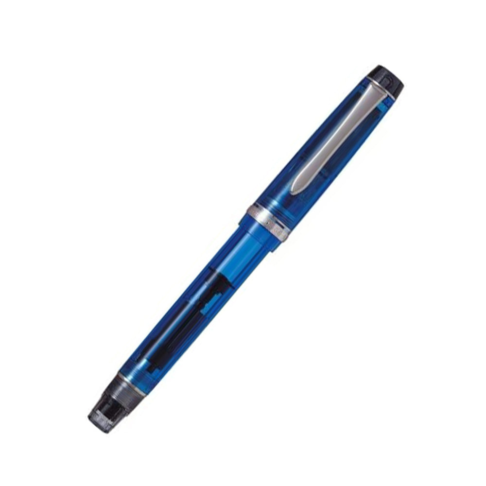 Pilot Custom Heritage 92 Transparent Blue CT Fountain Pen - 14Kt Gold Rhodium-Plated Medium Nib