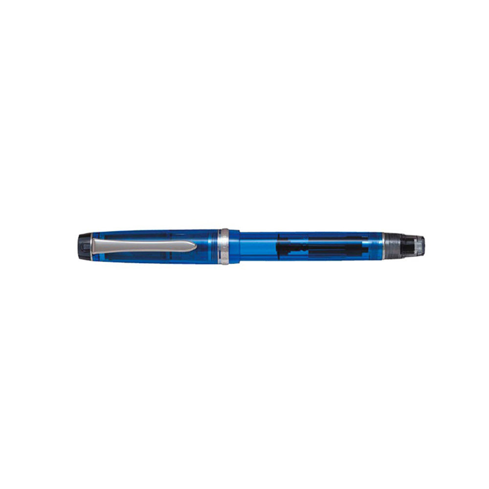 Pilot Custom Heritage 92 Transparent Blue CT Fountain Pen - 14Kt Gold Rhodium-Plated Medium Nib