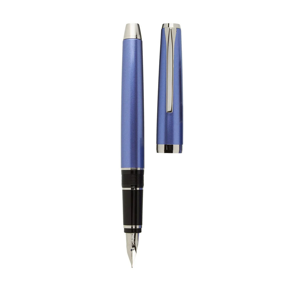 Pilot Falcon Light Blue Resin Rhodium Trim Fountain Pen - 14Kt Gold Rhodium-Plated Medium Nib