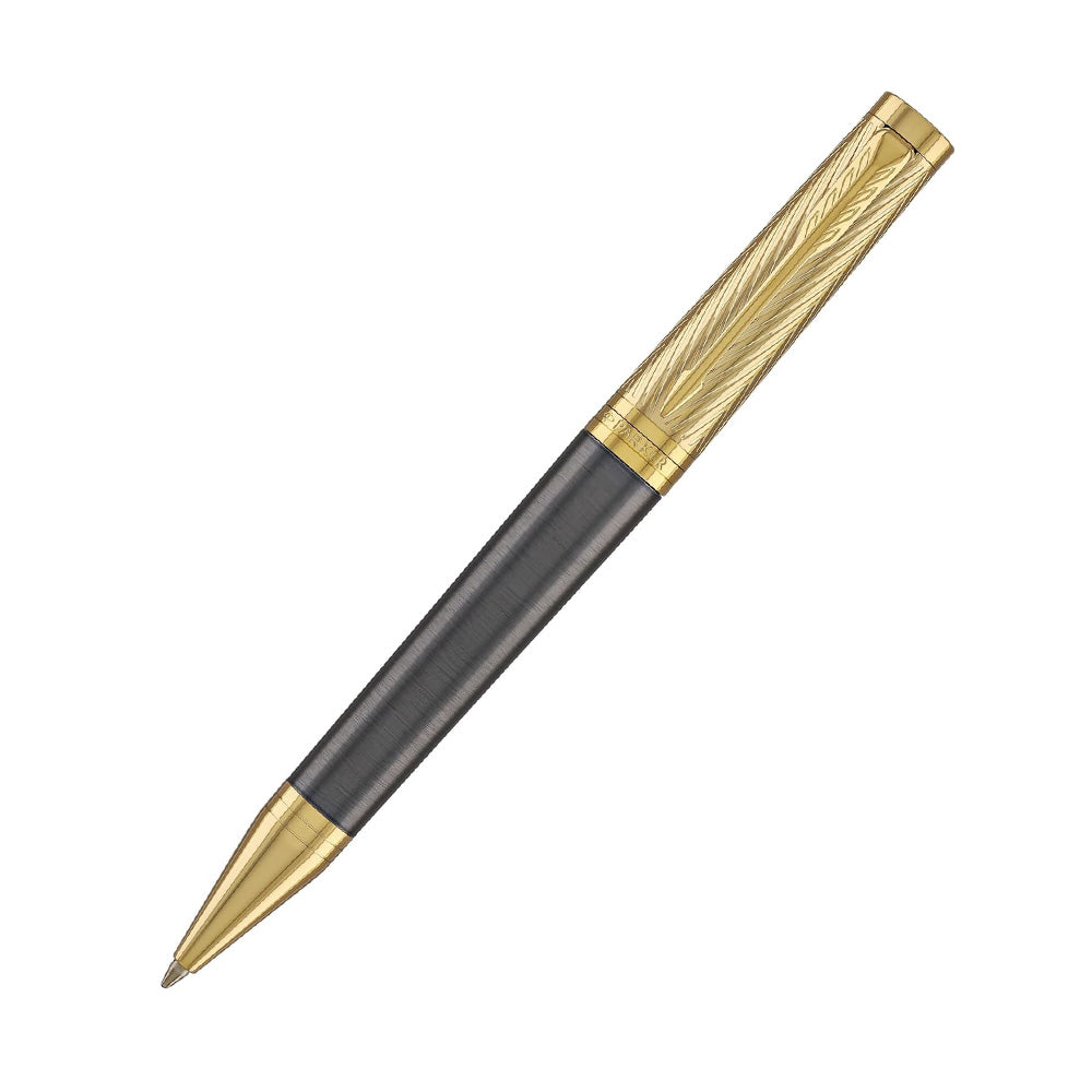 Parker Ingenuity Pioneers Collection Grey Lacquer Gold Trim Ballpoint Pen