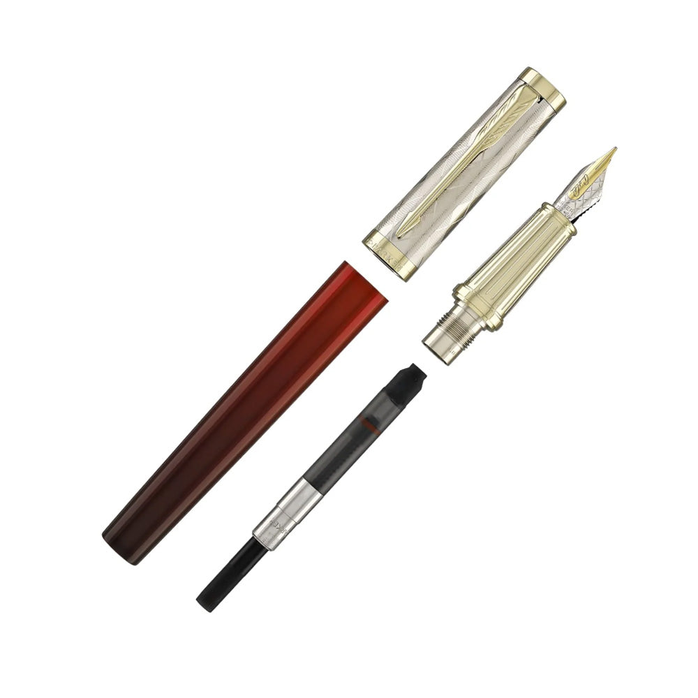 Parker Ingenuity Arnold Palmer Deep-Red with Light Gold-Plated PVD Trim Limited Edition Fountain Pen - 18Kt Bi-tone Gold Fine Nib