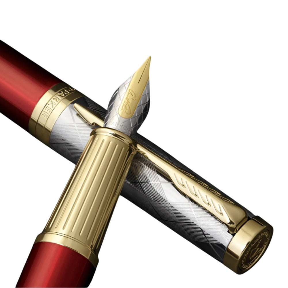 Parker Ingenuity Arnold Palmer Deep-Red with Light Gold-Plated PVD Trim Limited Edition Fountain Pen - 18Kt Bi-tone Gold Medium Nib