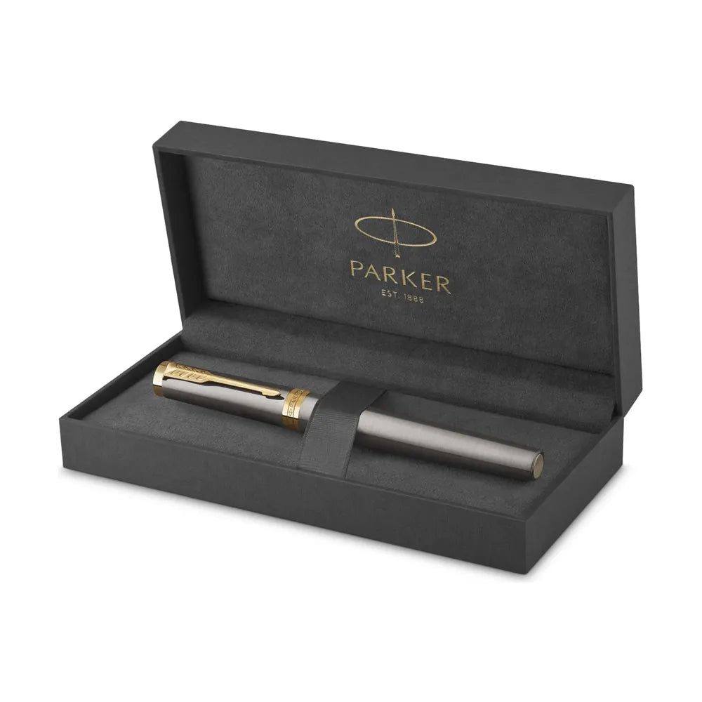 Parker Ingenuity Grey Lacquer with Gold Trim Rollerball Pen