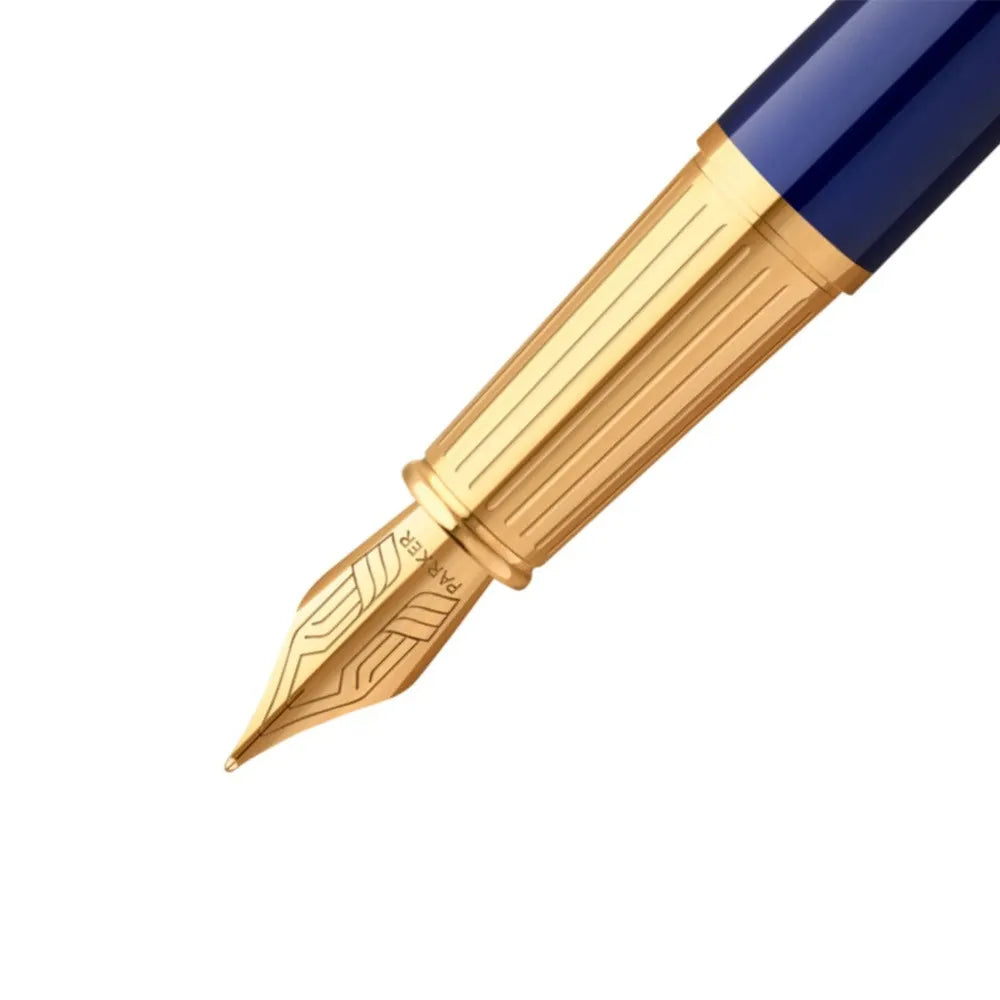 Parker Ingenuity Blue Lacquer Finish with Gold Trim Fountain Pen - Medium Nib
