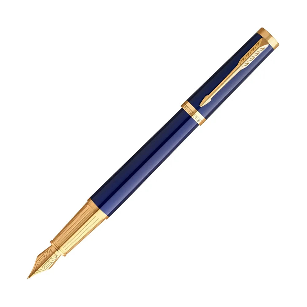 Parker Ingenuity Blue Lacquer Finish with Gold Trim Fountain Pen - Medium Nib