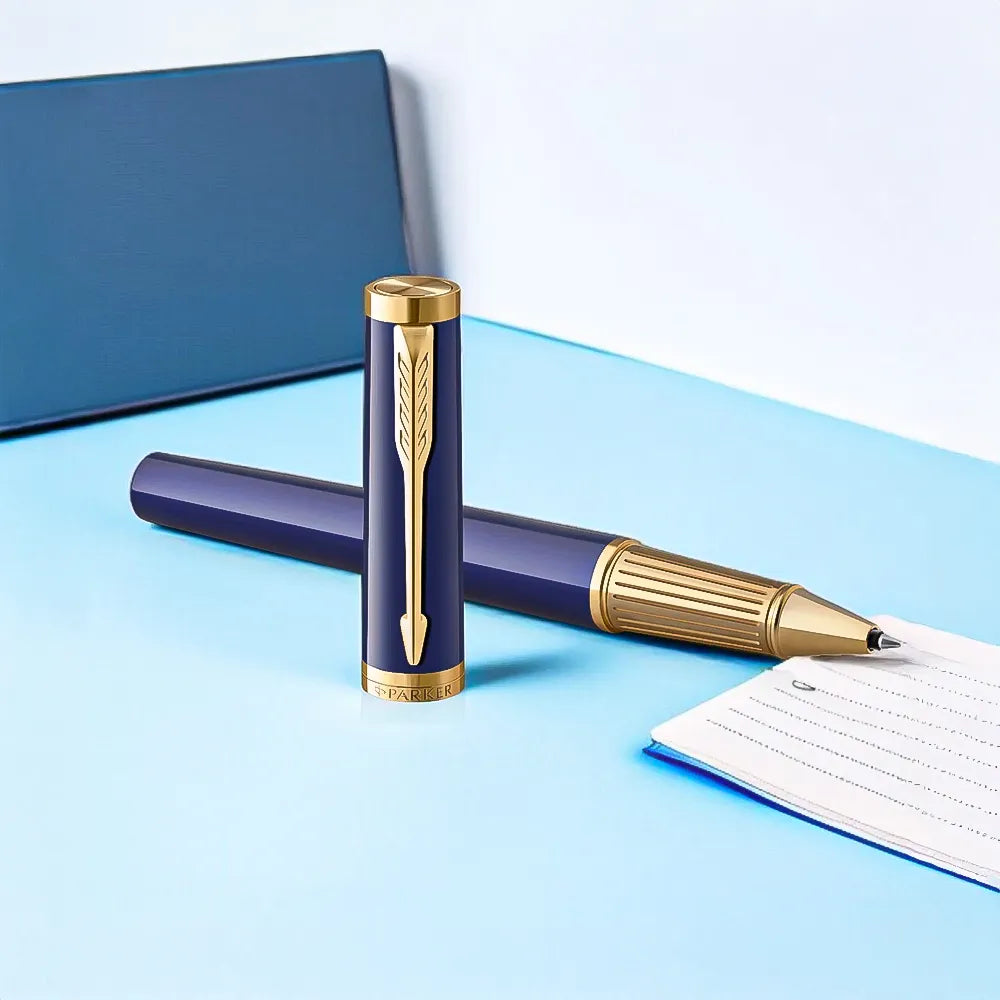 Parker Ingenuity Blue Lacquer with Gold Trim Rollerball Pen