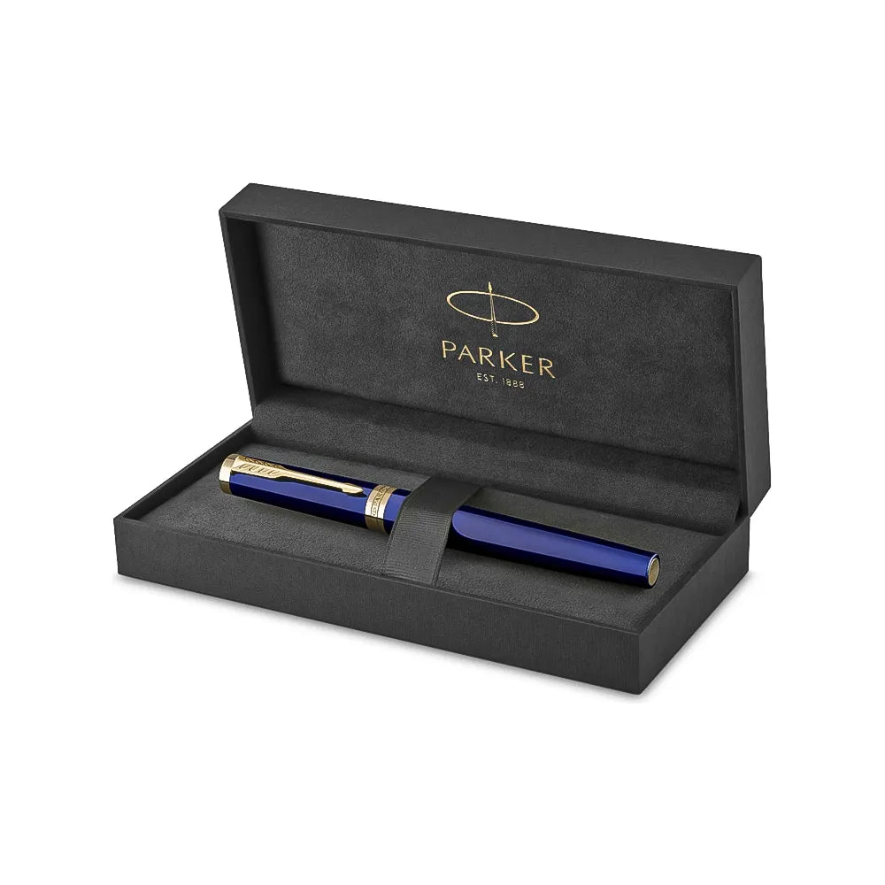 Parker Ingenuity Blue Lacquer with Gold Trim Rollerball Pen