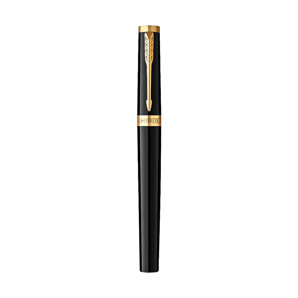 Parker Ingenuity Black Lacquer with Gold Trim Fountain Pen - Fine Nib