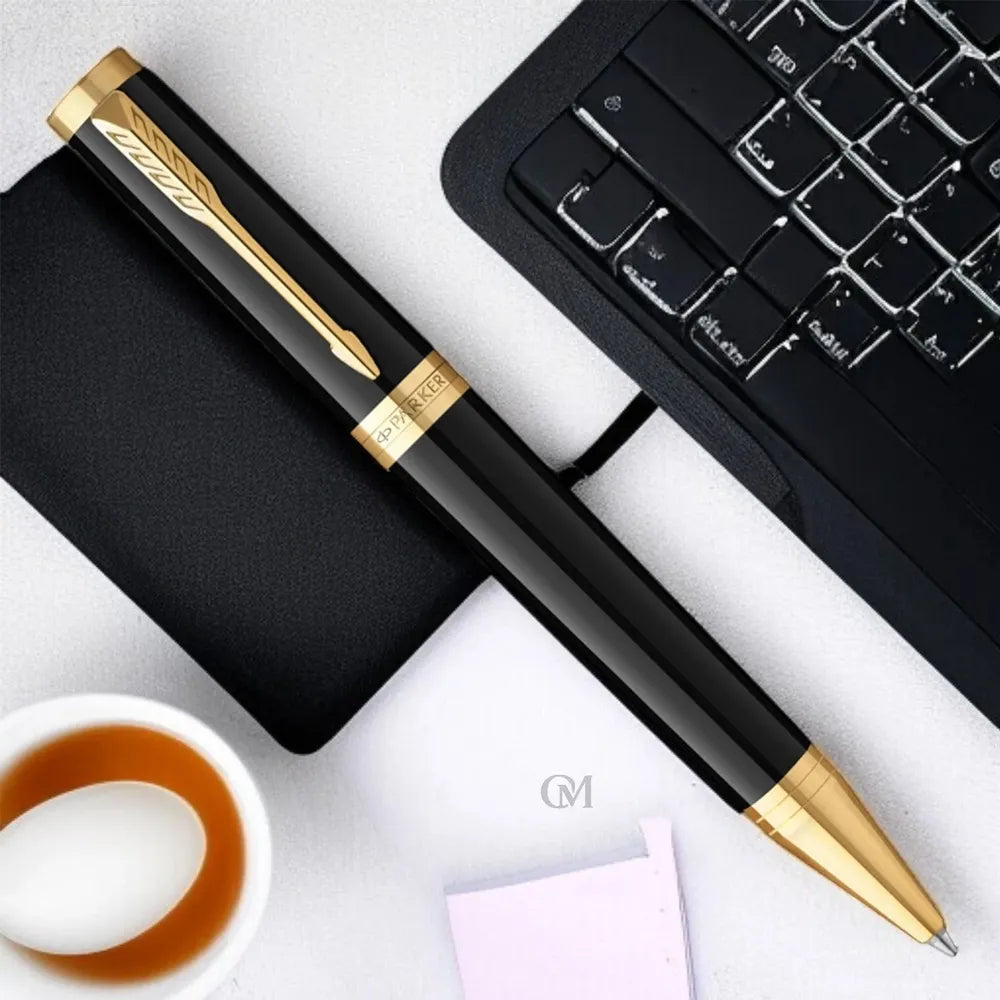 Parker Ingenuity Black Lacquer with Gold Trim Ballpoint Pen