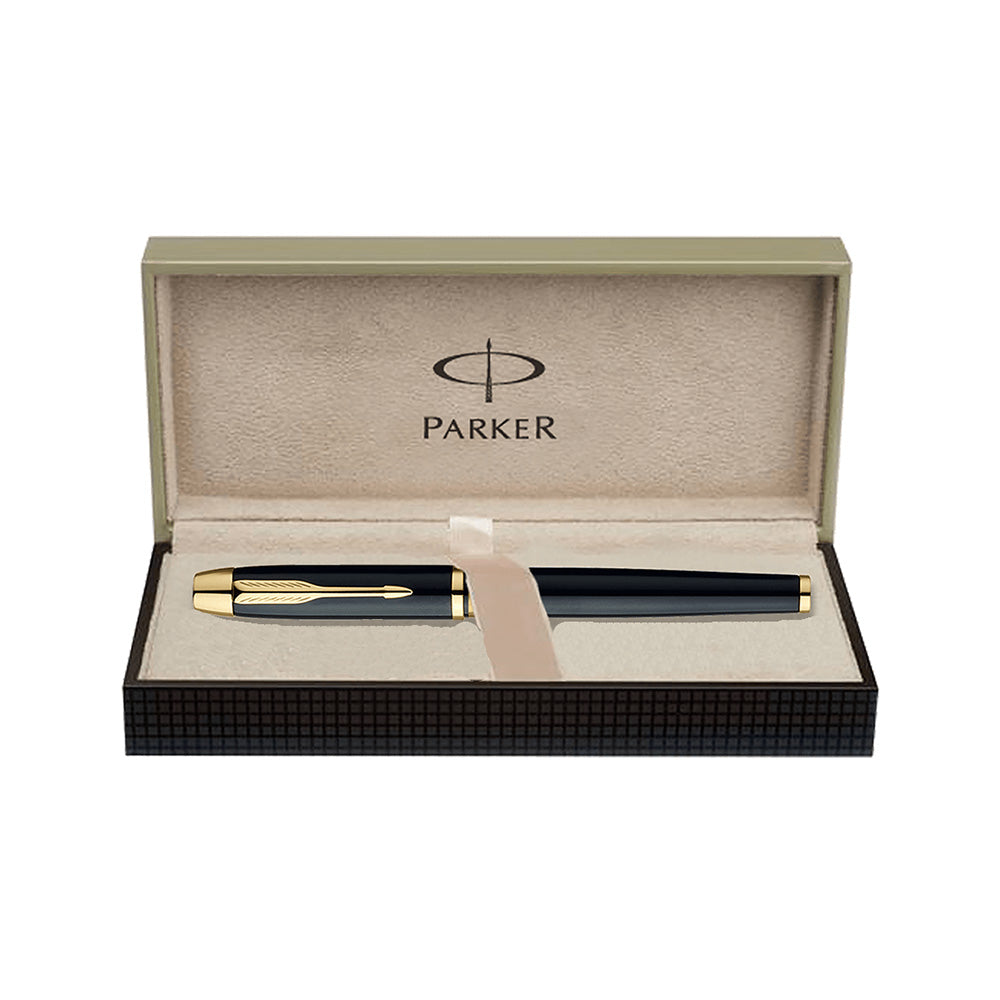Parker Odyssey Lacque Black GT Fountain Pen Modern, Elegant And Professional, The Parker Odyssey Is A Pen Ready To Accompany You Everywhere. Parker Odyssey Delivers An Incredibly Smooth And Intense Writing Experience, While The Smart Design Offers A Stylish Look. Black Lacquer body Gold-Plated Trim Lacquered metal body Pen opening mechanism: Cap off/ on Stainless Steel Medium Nib For use with quink ink cartridges to quink ink bottle filling.
