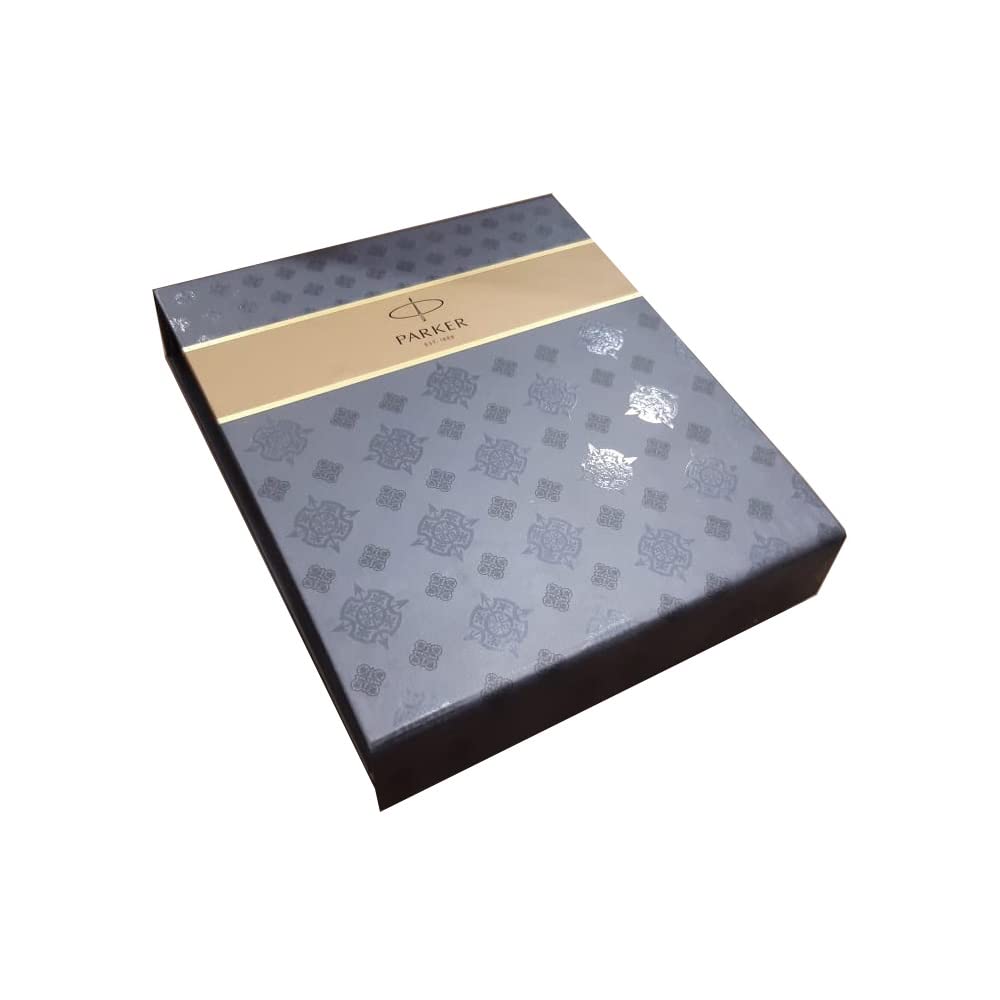 Parker Aster Ball Pen with Lacquer Black finish metal barrel and Gold plated trim. A contemporary & unique design blended highlighted with a Gold plated ring on the barrel. Clip Material: Stainless Steel. Lacquer Black Finish Metal Barrel Gold Plated Trim Contemporary & Unique Design Blended Gold Plated Ring On The Barrel Gift Box With Free Visiting Card Holder. Made in India