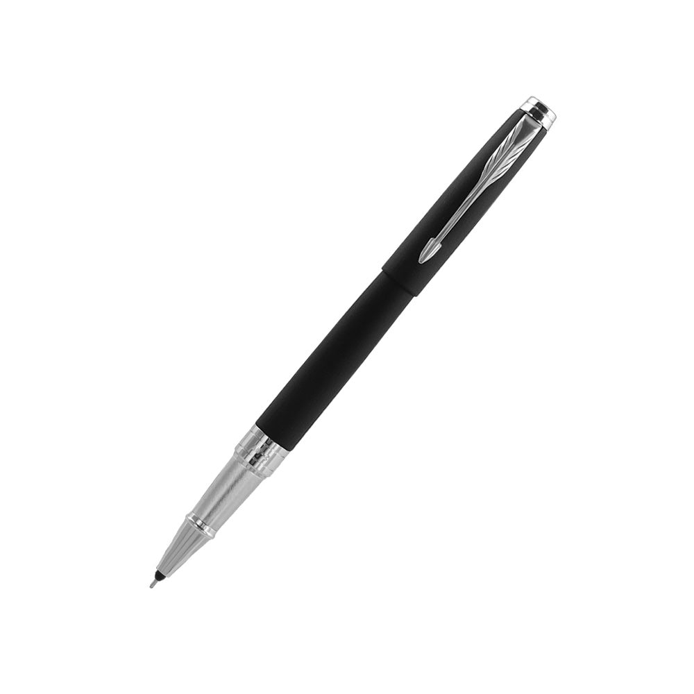 Parker Aster Matte Black CT Rollerball + Fountain Pen (M) with Card Holder