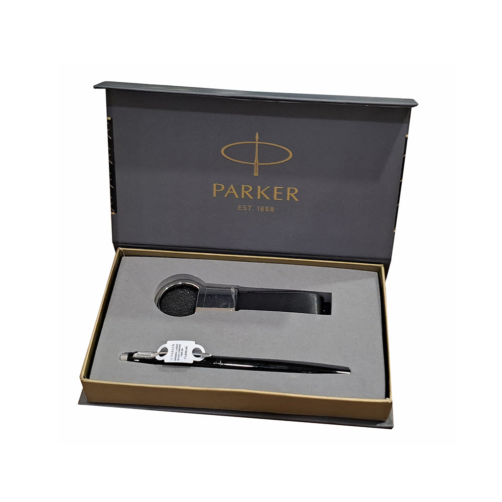 Parker Insignia Laque Black Chrome Trim Ball Pen with Keychain (Free)