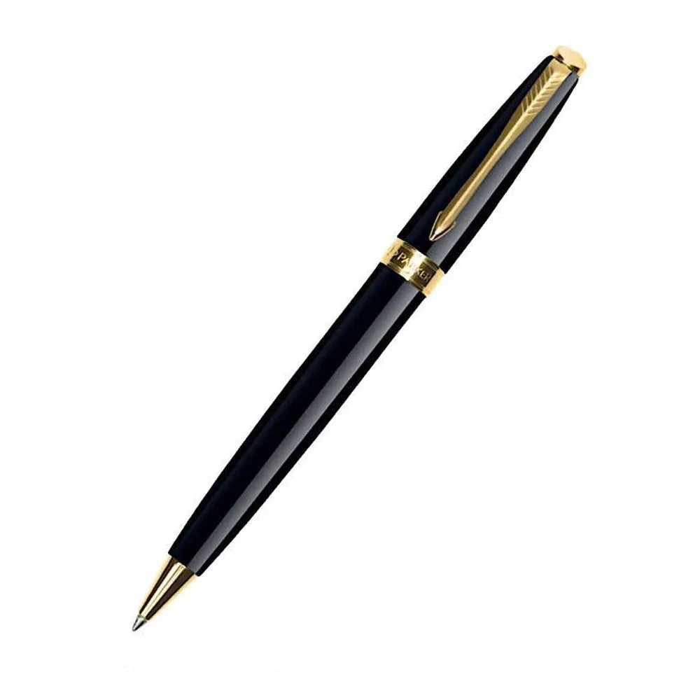 Parker Fusion Laque Black GT Ball Pen with Black Large Notebook