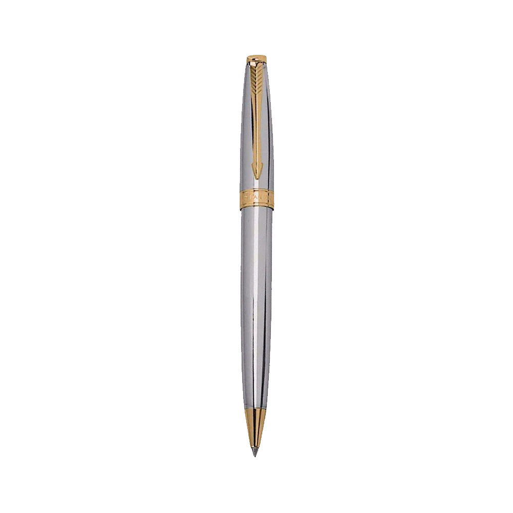 Parker Fusion Shiny Chrome GT Ball Pen with Black Large Notebook