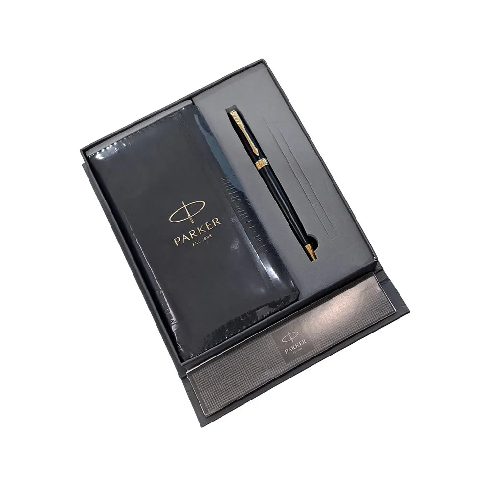 Parker Fusion Matte Black GT Ball Pen with A6 Slim Notebook