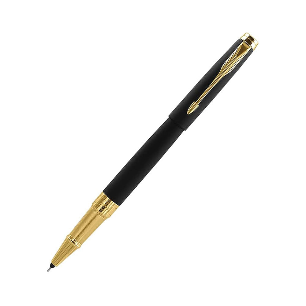 Parker Aster Matte Black GT Rollerball Pen with A6 Slim Notebook