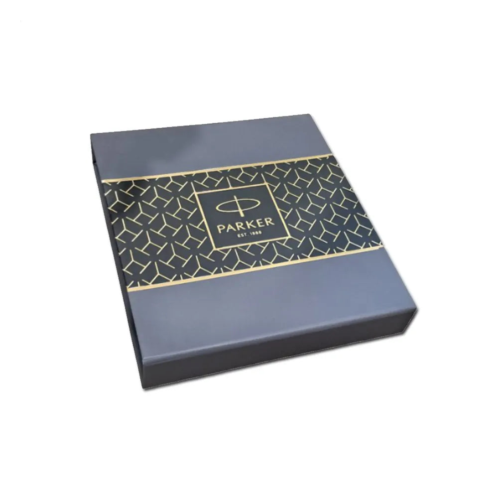 Parker Aster Lacque Black Gold Trim Rollerball Pen With Pop-Up Credit Card Holder