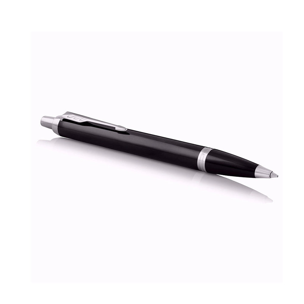 Parker IM Metal Black Chrome Trim Ballpoint Pen With Parker Notebook