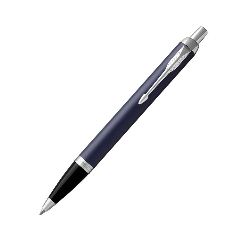 Parker IM Metal Blue Chrome Trim Ballpoint Pen With Parker Notebook