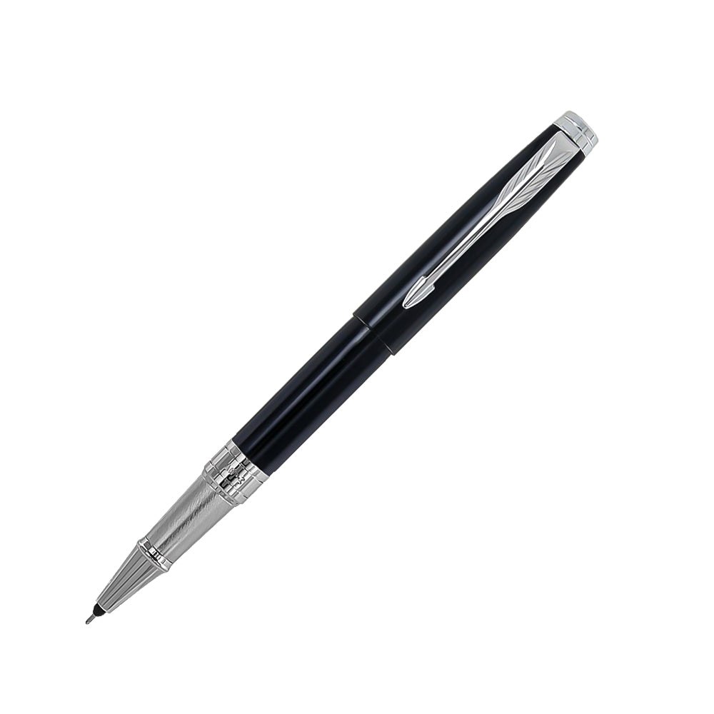 Parker Ambient Lacque Black Chrome Trim Rollerball and Ballpoint Pen Set