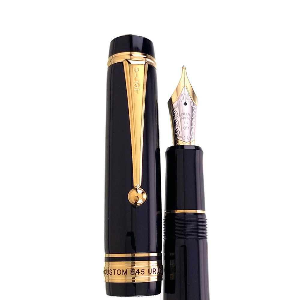 Pilot Custom 845 Black Urushi GT Fountain Pen - 18Kt Gold Medium Nib