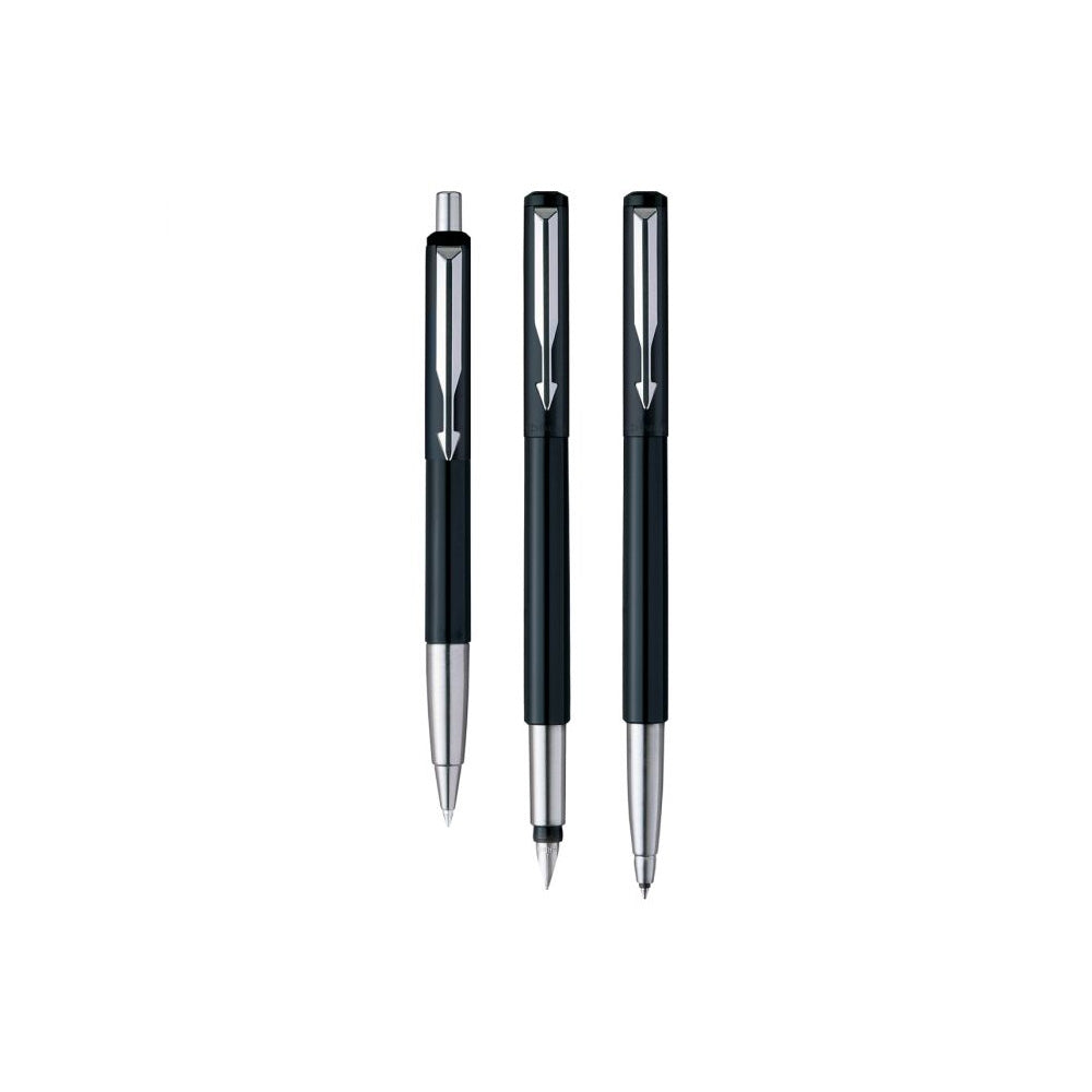 Parker Vector Standard Black CT Fountain Pen, Rollerball Pen & Ball Pen Set