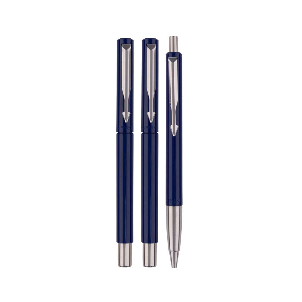 Parker Vector Standard Blue CT Ball Pen + Rollerball Pen + Fountain Pen Set