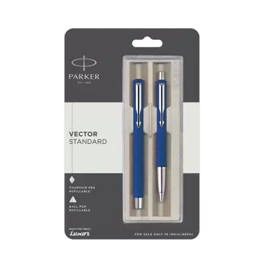 Parker Vector Standard Blue CT Fountain Pen & Ball Pen Set