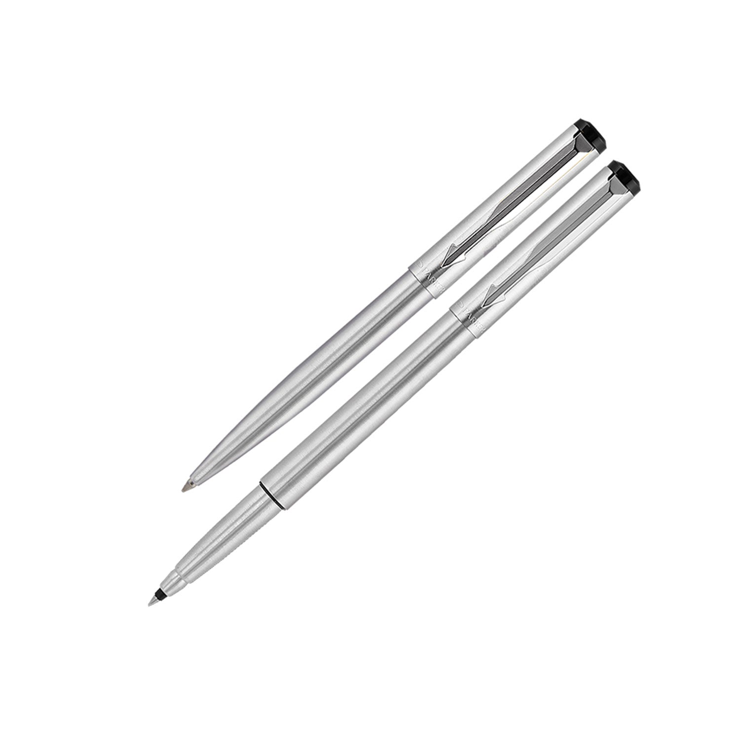 Parker Vector Stainless Steel with Stainless Steel Clip Rollerball Pen + Ball Pen Set
