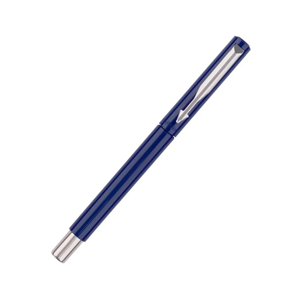 Moulded Plastic Barrel And Cap In High Gloss Colours With Matching Chrome Plated Trim. Cap On / Cap Off. Supplied With Standard Roller Ball Refill With Navigator Technology. Colours : Blue Pen Opening Mechanism: Cap on/ cap off Body & Design Finish: Glossy Finish Refillable Refill Chrome-plated trim Flexible stainless steel clip Attractive Blister Packing for Gift.