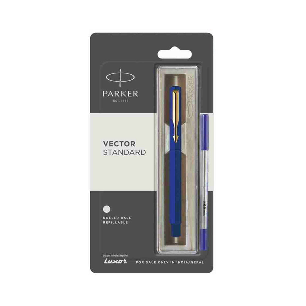 Moulded Plastic Barrel And Cap In High Gloss Colours With Matching Gold Plated Trim. Cap On / Cap Off. Supplied With Standard Roller Ball Refill With Navigator Technology. Colours : Blue Pen Opening Mechanism: Cap on/ cap off Body & Design Finish: Glossy Finish Refillable Refill Gold-plated trim Flexible stainless steel clip Attractive Blister Packing for Gift.