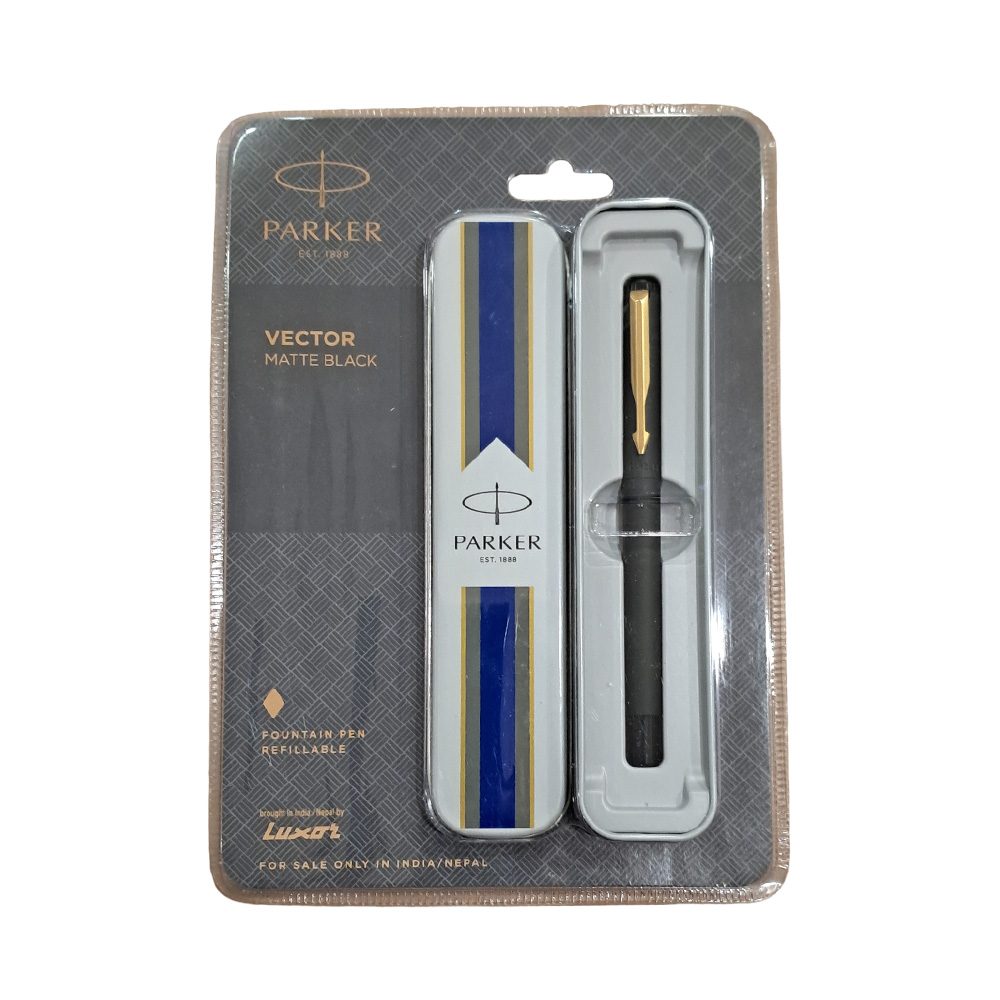 Parker Vector Matte Black GT Fountain Pen – Fine Nib