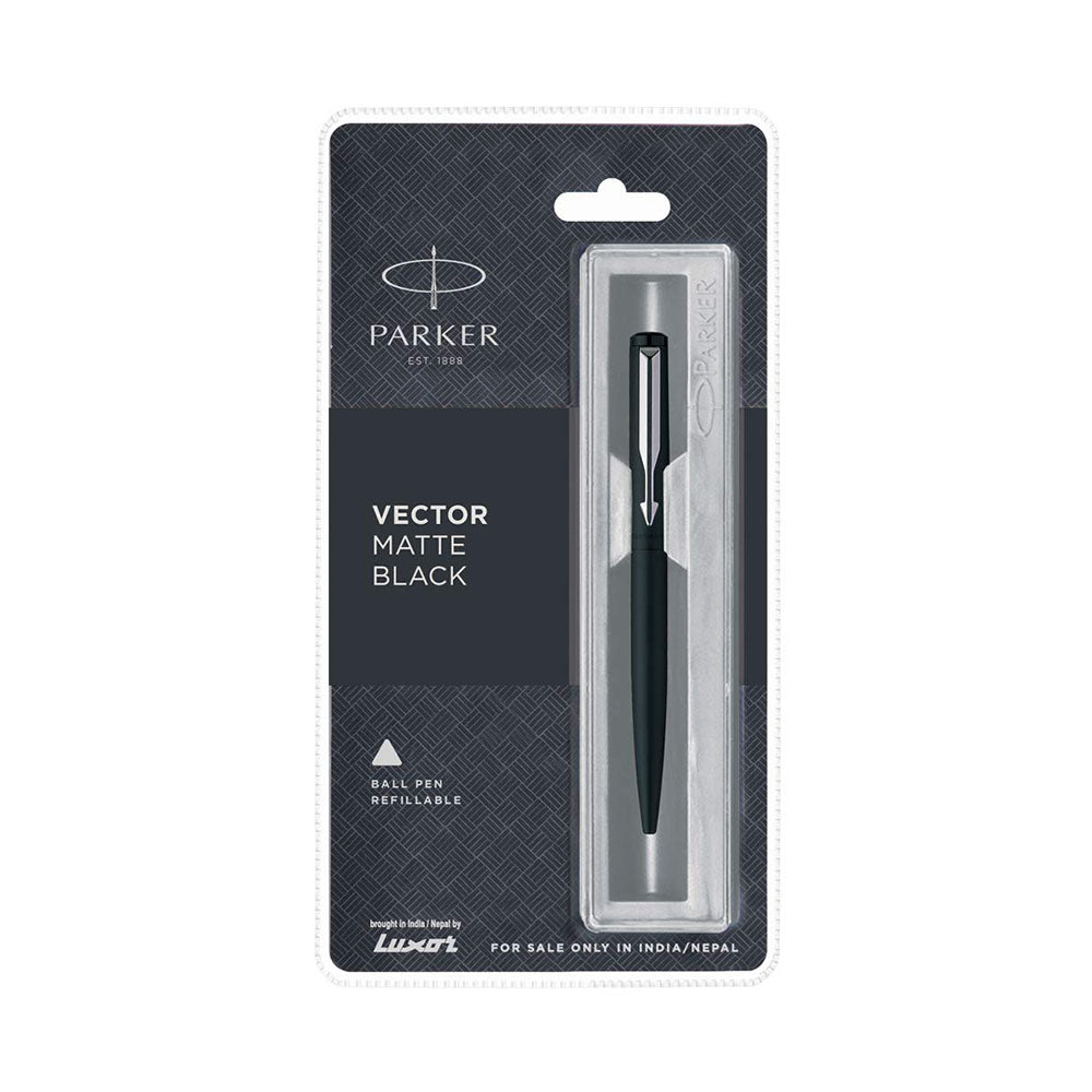 Parker Vector Matte Black Chrome Trim Ball Pen