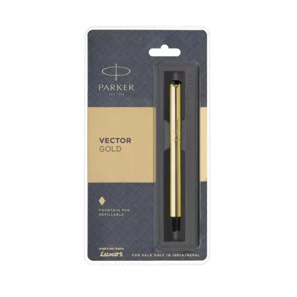 Parker Vector Gold Fountain Pen - Fine Nib