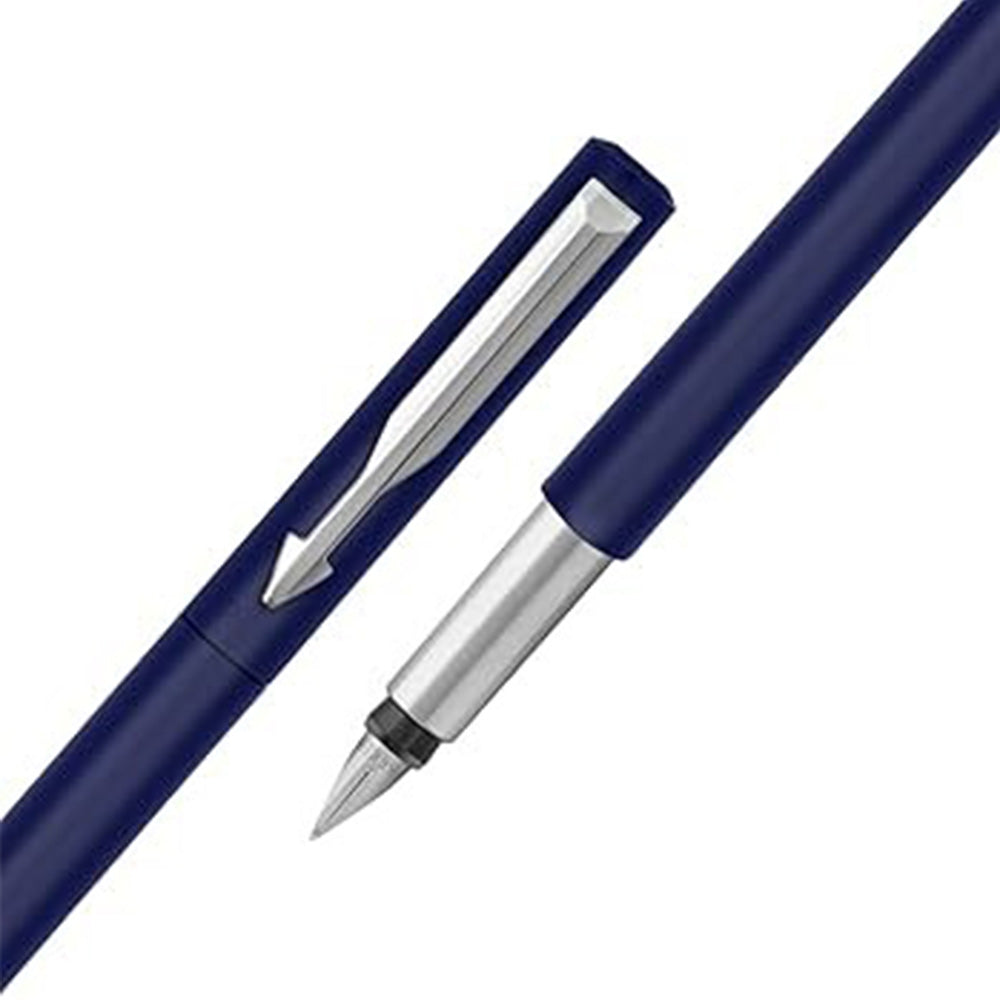 Parker Vector Standard Blue Calligraphy with Chrome Trim Fountain Pen