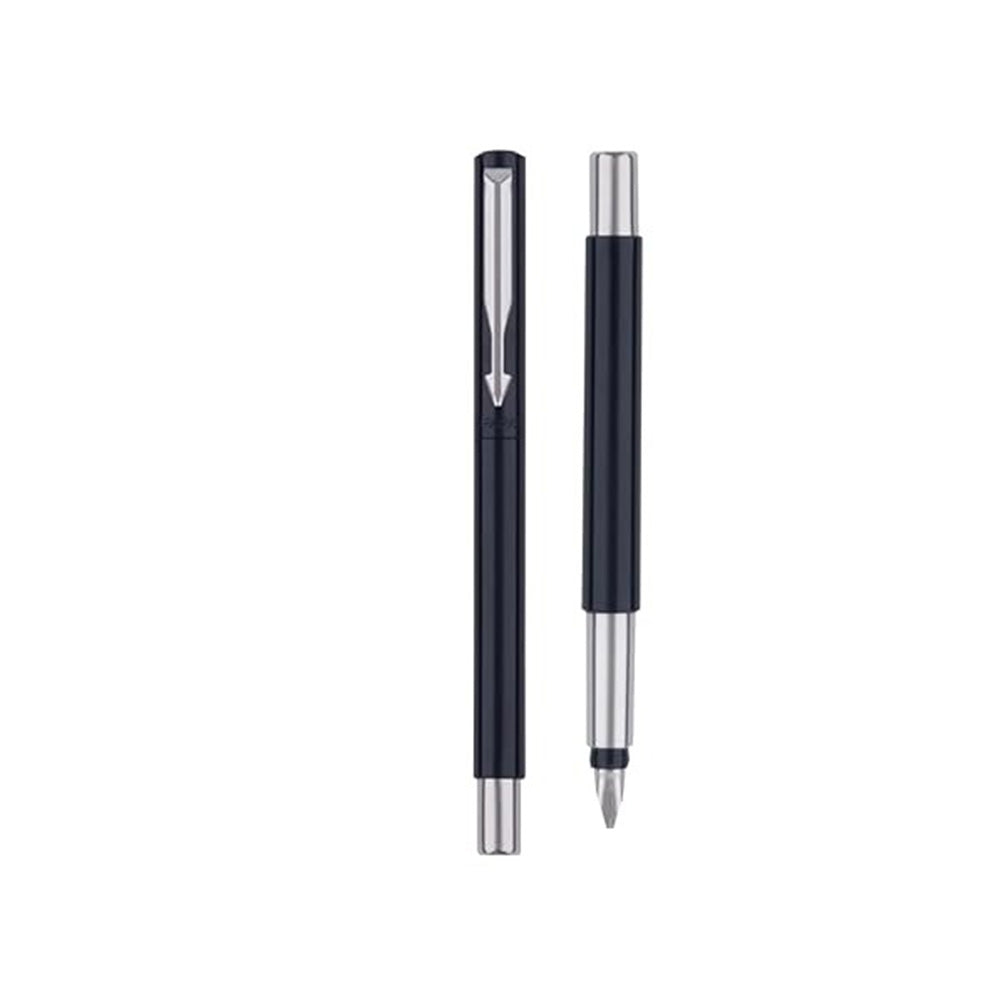 Parker Vector Standard Black Calligraphy with Chrome Trim Fountain Pen