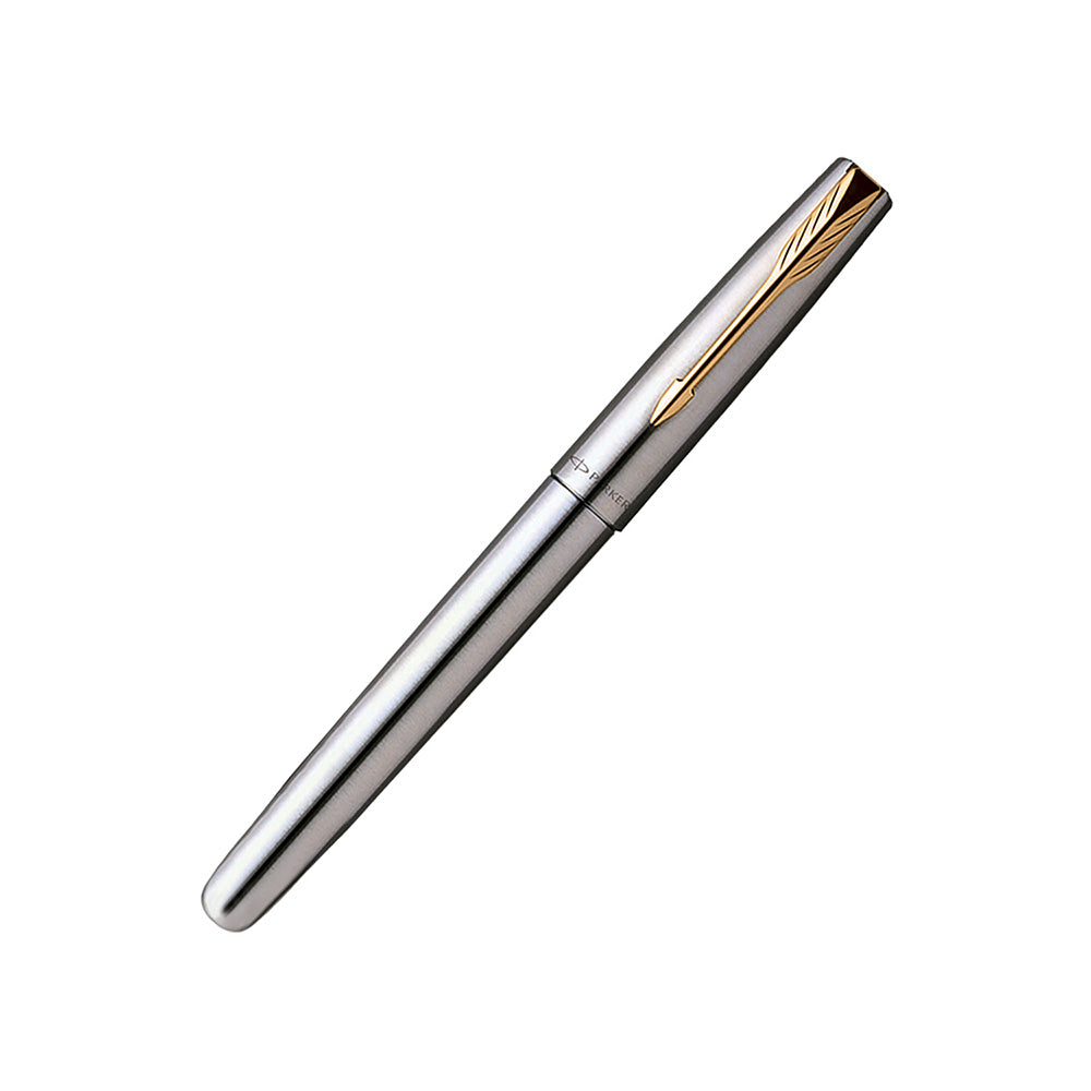Parker Frontier Stainless Steel Gold Plated Trim Rollerball Pen