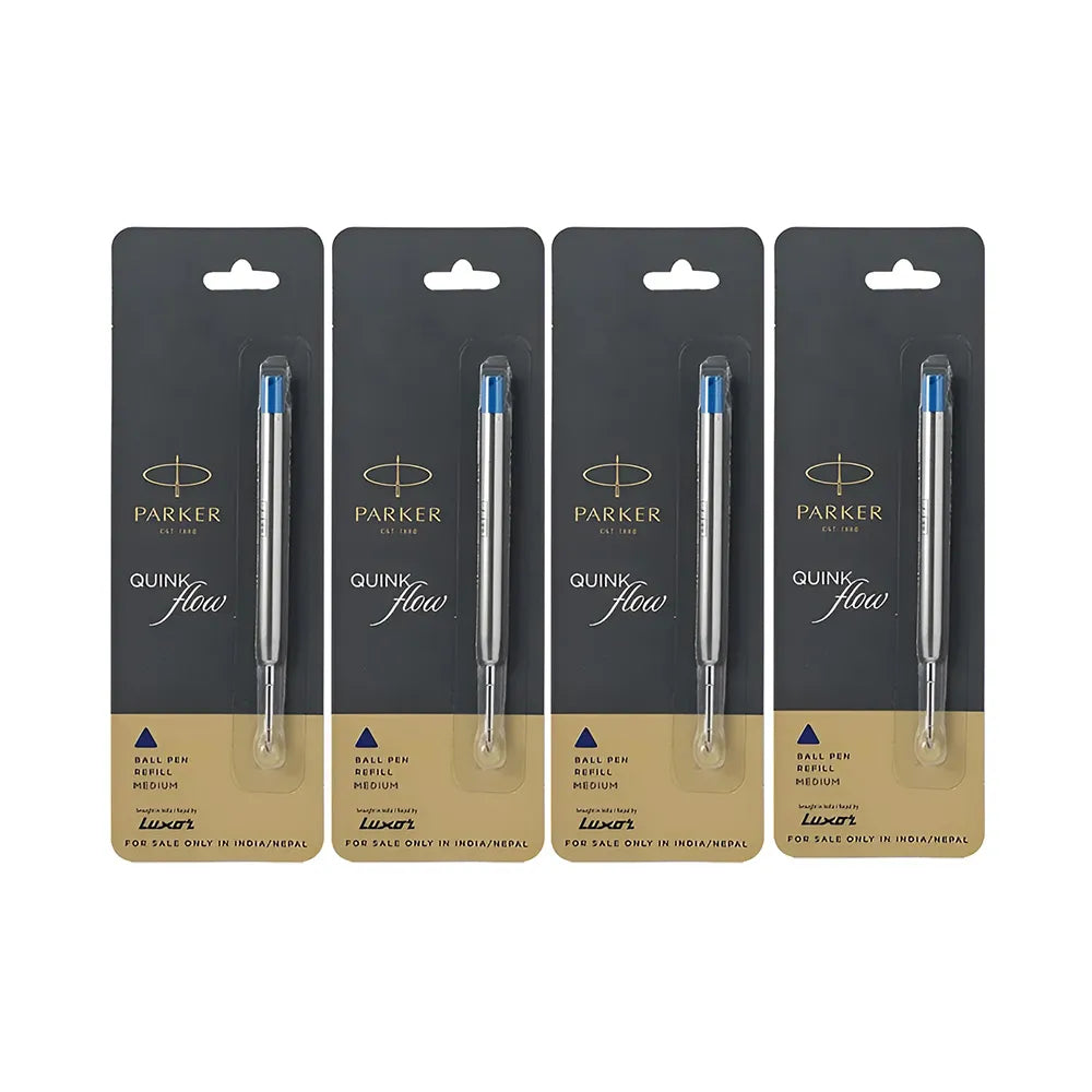 Refill your PARKER Ballpoint Pen with vibrant QUINKflow ink. Featuring a smooth, easy-writing style, the rich ink captures your thoughts brilliantly. Each refill is engineered for reliable writing performance. Use ink refills to replace existing PARKER ballpoint pen refills, or simply swap out the refill to change your ink color.

Parker Quinkflow refill, medium tip, blue ink
Ink refill designed for PARKER ballpoint pens
PARKER QUINKflow ink offers consistently smooth writing on paper
Beautifully pigmented 