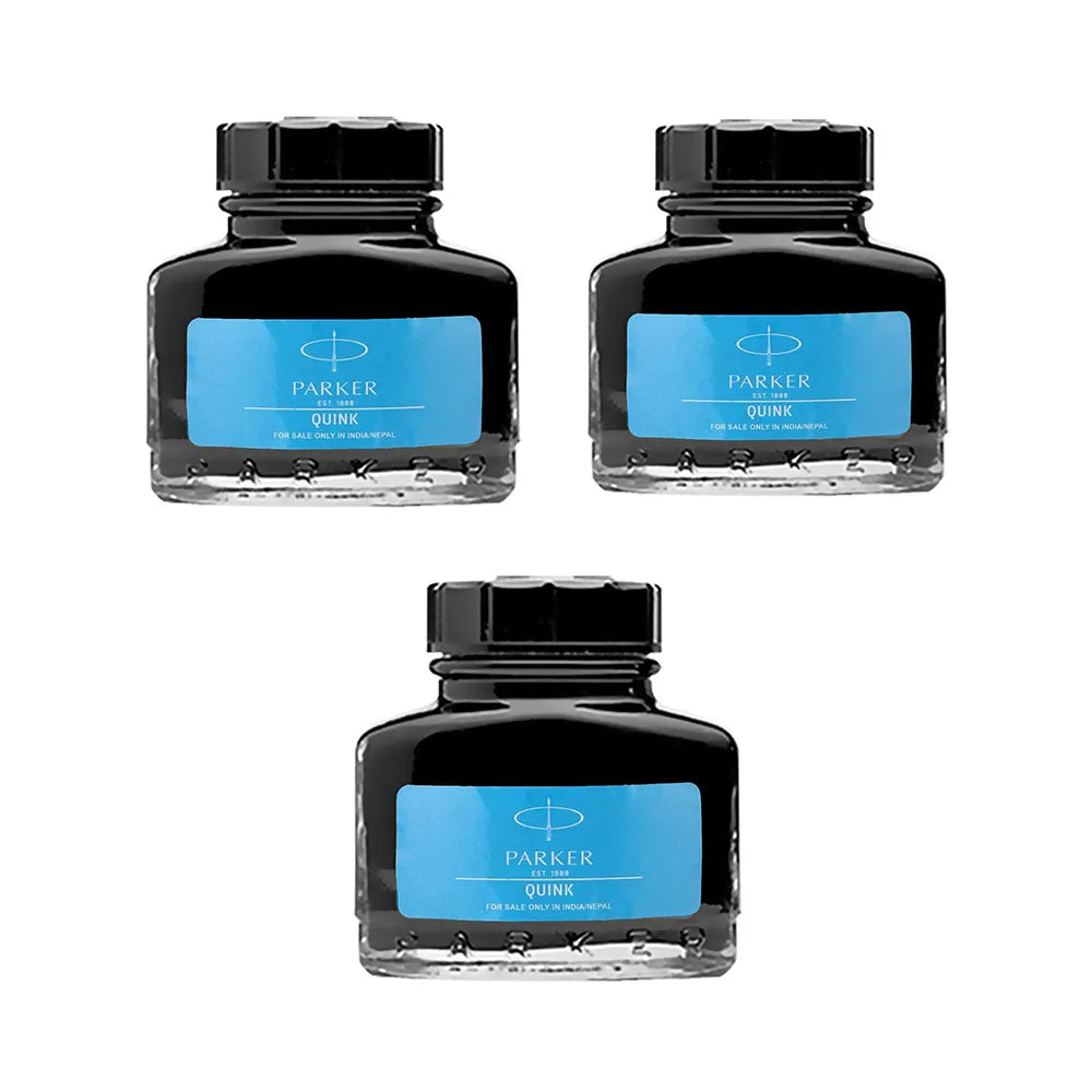 Parker Quink Ink Bottle 30ml – Blue (Pack of 3)