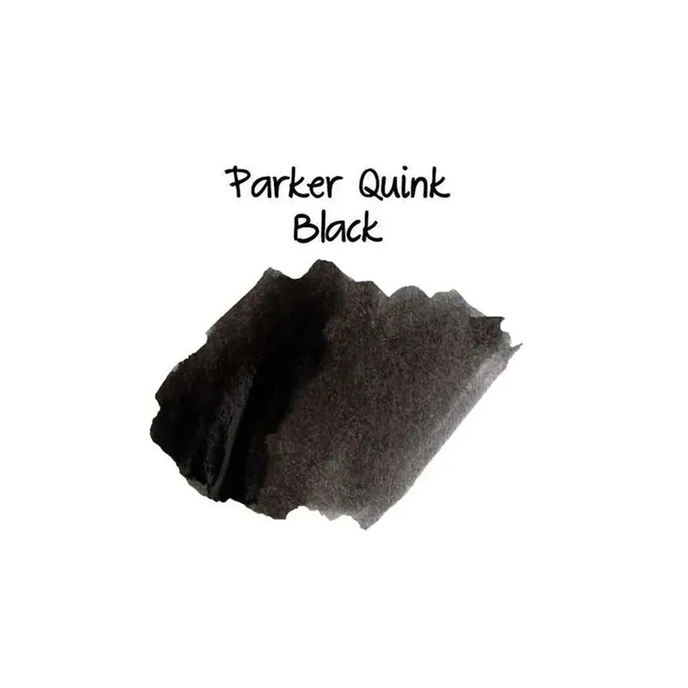 Rediscover classic writing pleasure with PARKER QUINK bottled ink. Filled with smooth, rich and vivid blue ink. Enjoy the convenience of using an ink cartridge when you run out of ink. With PARKER fountain pen ink, you can place your thoughts on paper with the authenticity of liquid ink. Quink ink (named by blending the words "quick" and "ink") was developed in the early 1900's as a revolutionary ink that eliminated the need for blotting. Like all Quink products, this ink is dye-based and non-toxic.

Black
