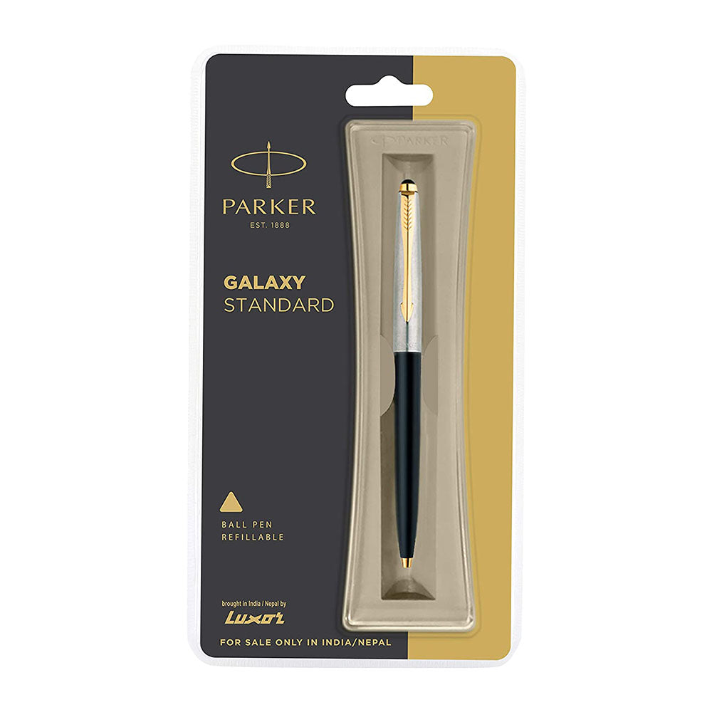 Parker Galaxy Standard Gold Trim Ball Pen - Black