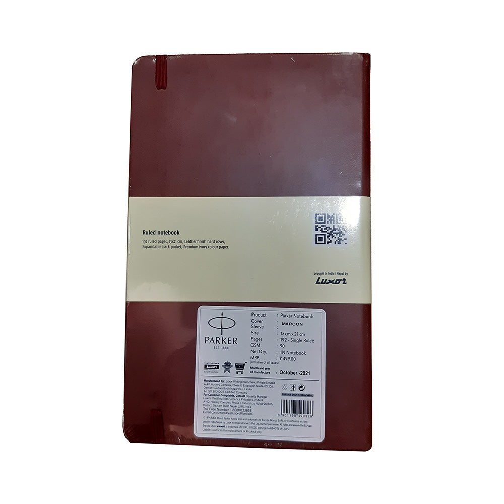 Parker A5 Notebook Cover-Maroon 192 Pages (Ruled)