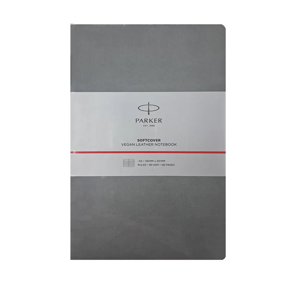 Parker Soft Bound Vegan Leather A5 192 Pages Notebook - Grey