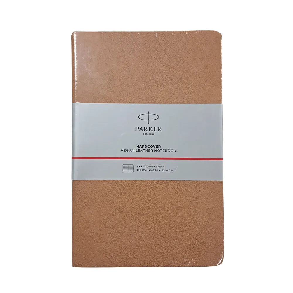 Parker Hardbound Vegan Leather A5 192 Pages Notebook - Brown