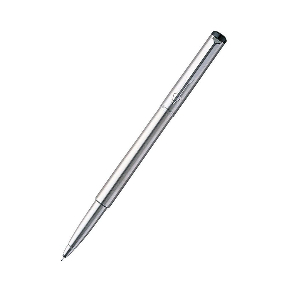 Parker Vector Stainless Steel CT Rollerball Pen with Card Holder (Free)