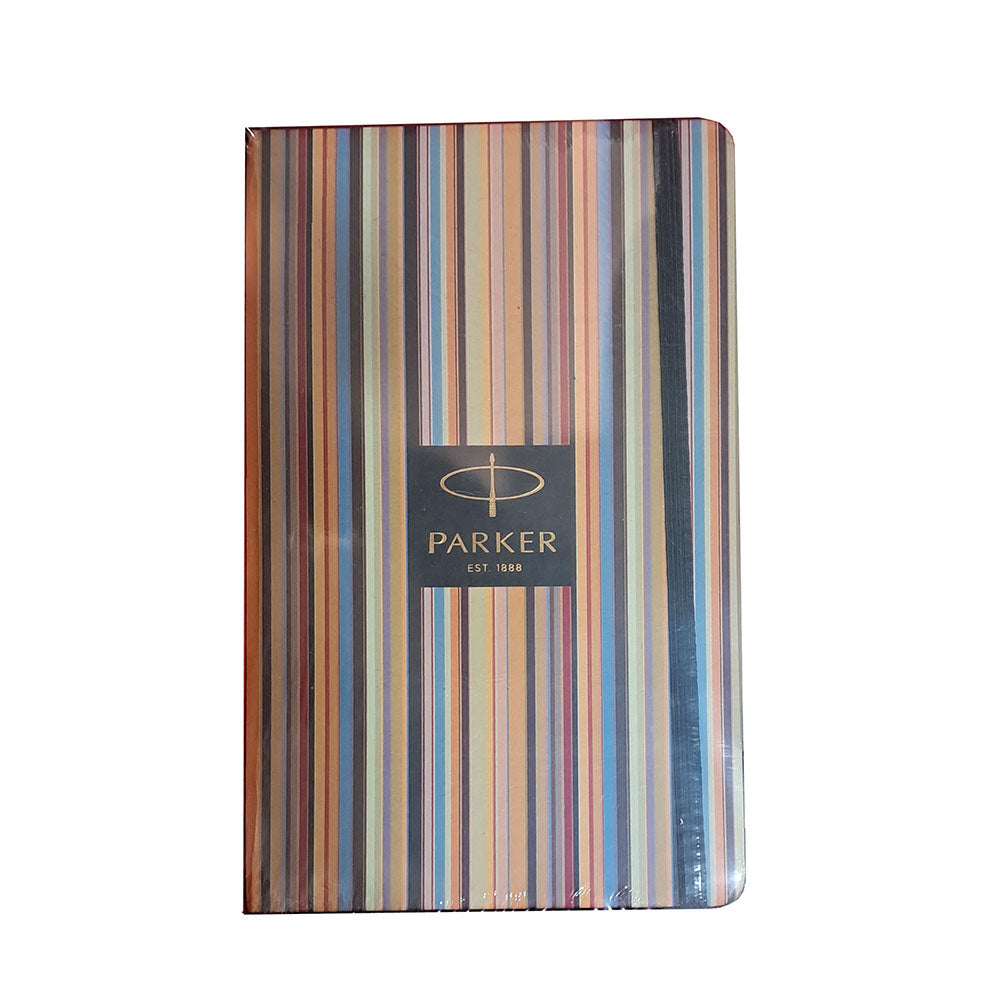 Parker Jotter Standard Orange CT Ball Pen with A5 Pin Stripe Notebook