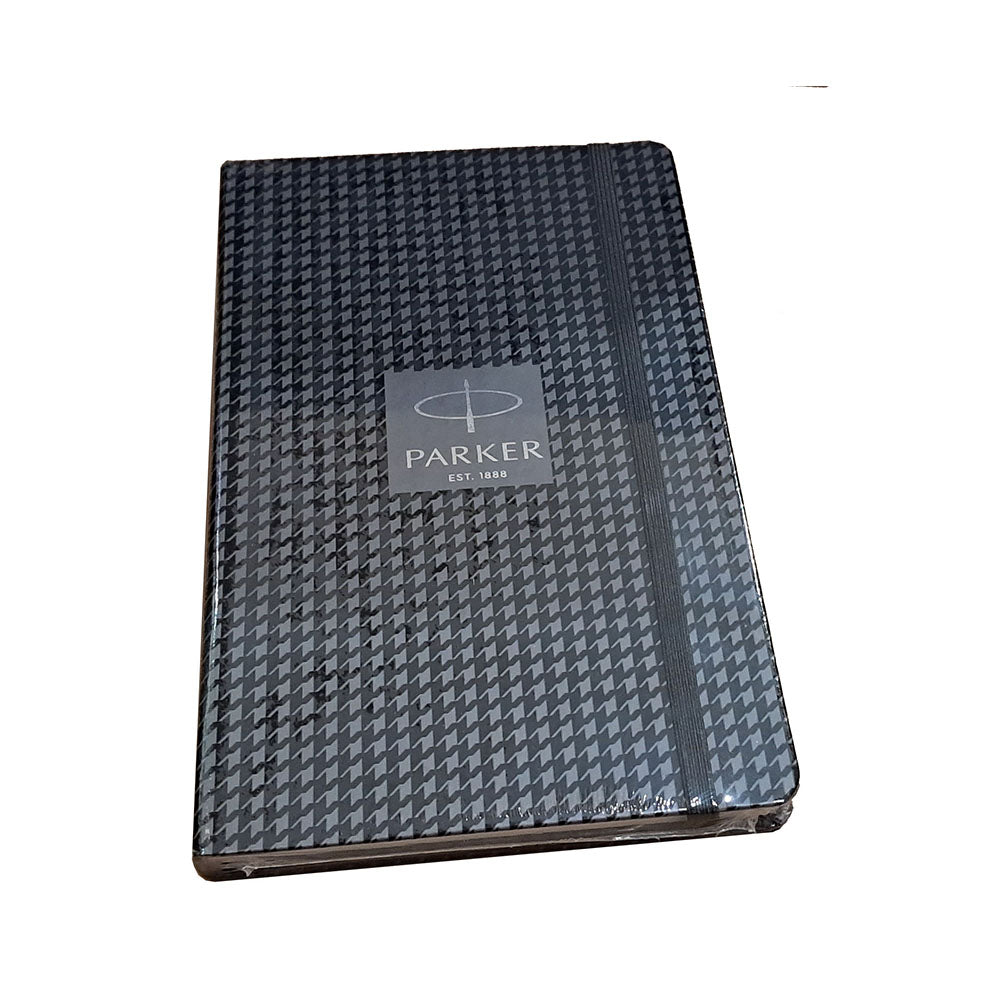 Parker Vector Matte Black GT Rollerball Pen with A5 Black Houndstooth Print Notebook