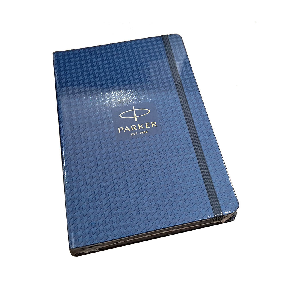 Parker Galaxy Gold Ball Pen with A5 Blue Houndstooth Print Notebook