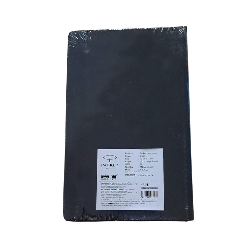 Parker A5 Notebook Cover Black 192 Pages (Ruled)